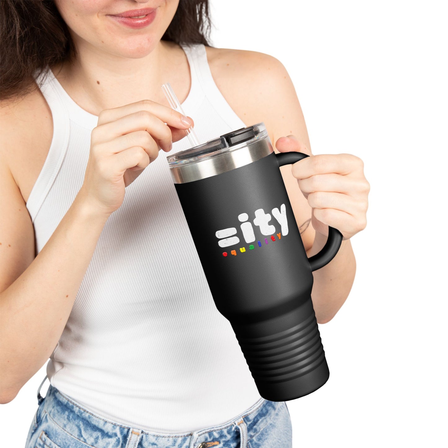 Rainbow Insulated Travel Mug - 40oz Equality Design