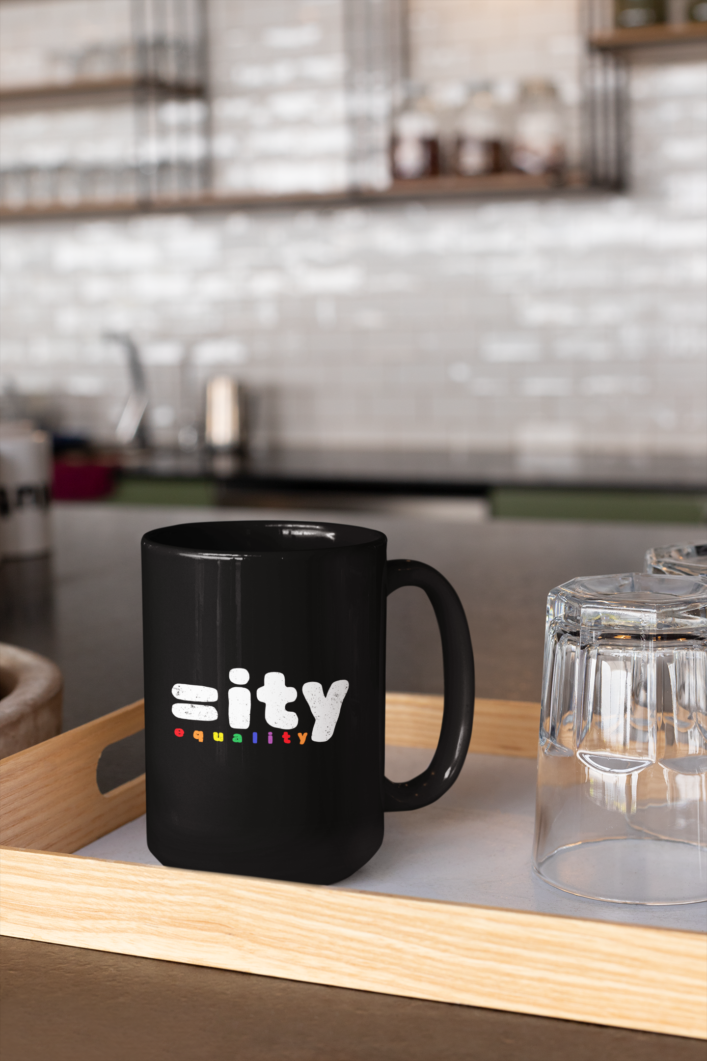 Rainbow Equality Black Mug - 15oz