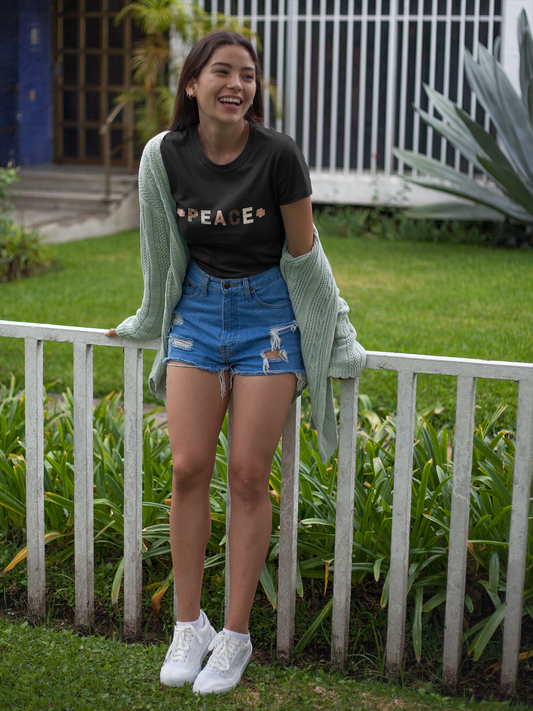 Unisex Short Sleeve Tee with message of Peace