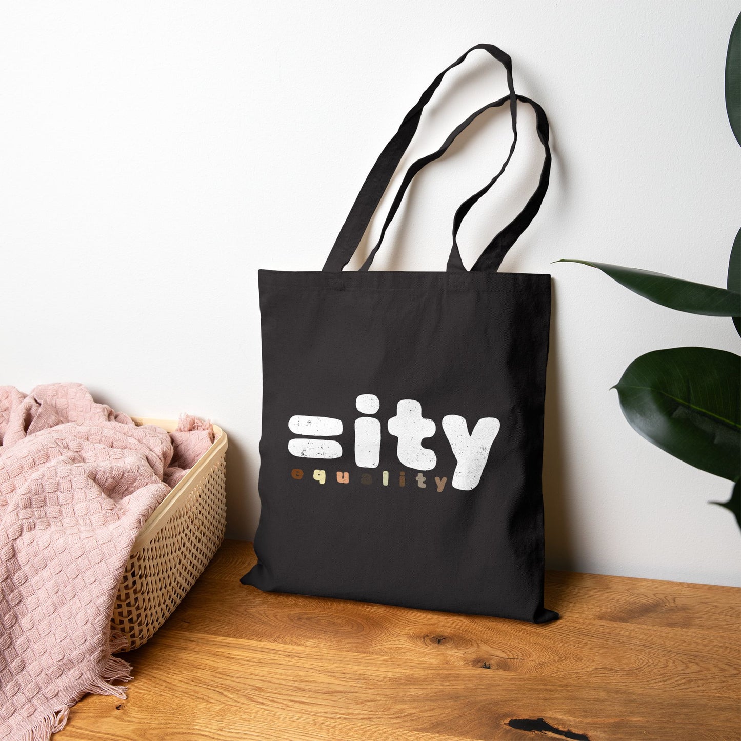 World Equality Cotton Canvas Tote Bag - Black