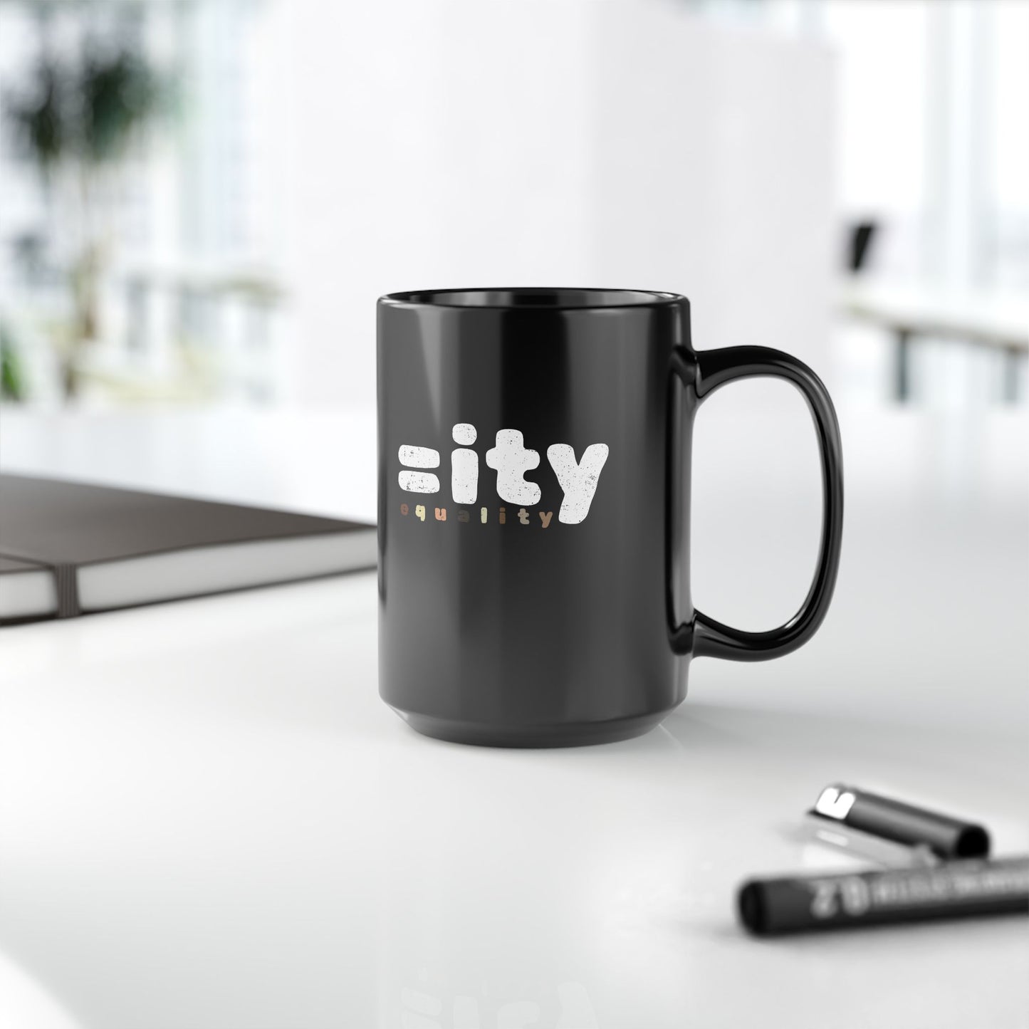 World Equality Black Mug - 15oz