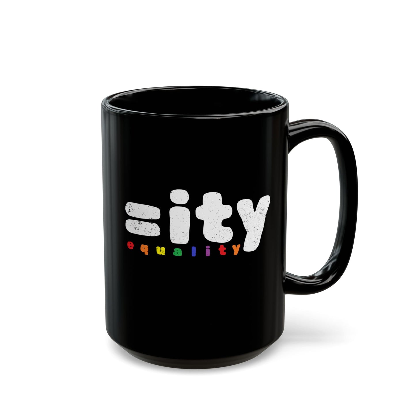 Rainbow Equality Black Mug - 15oz