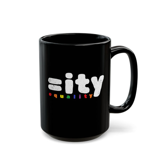 Rainbow Equality Black Mug - 15oz