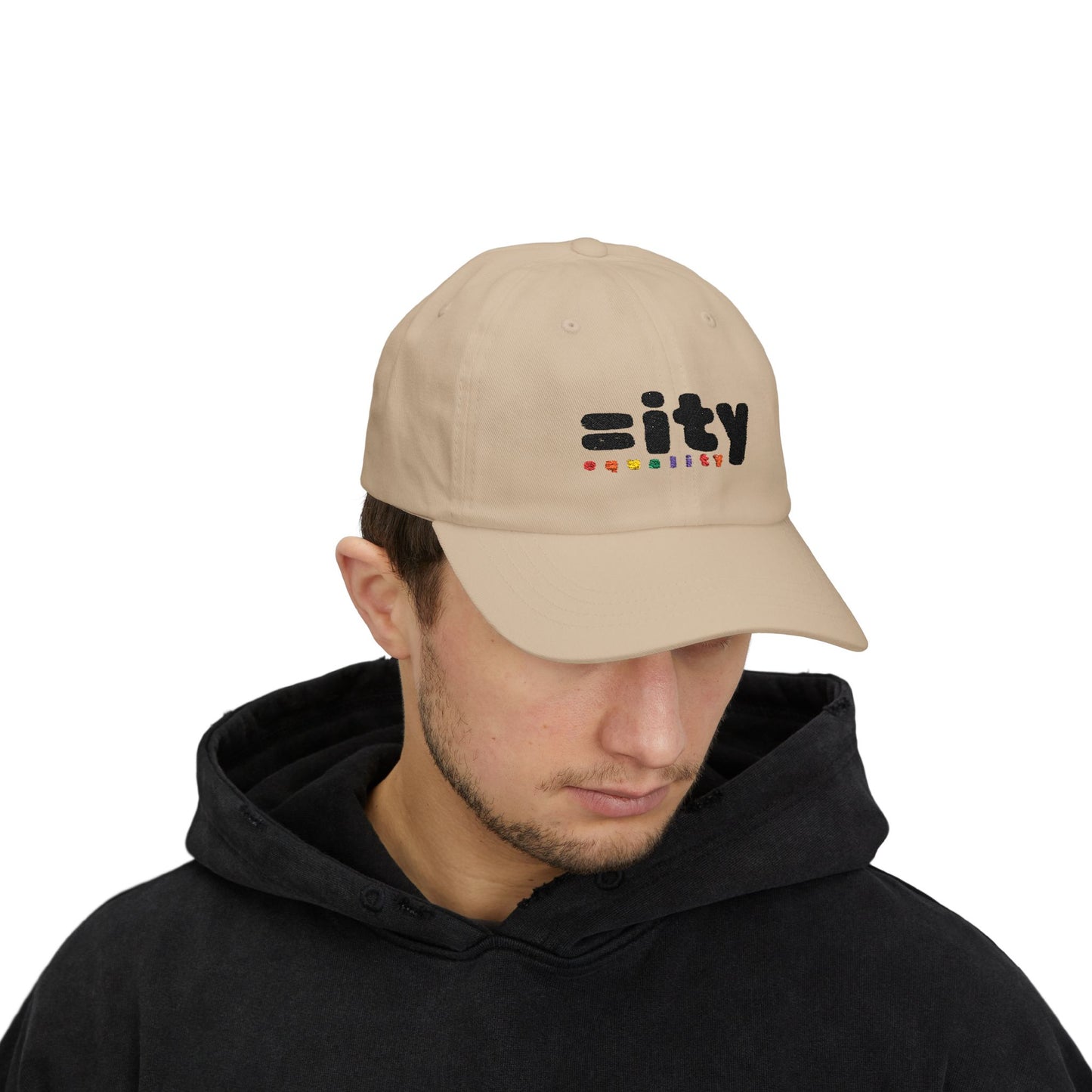 Rainbow Equality Classic Dad Cap - Black Embroidery