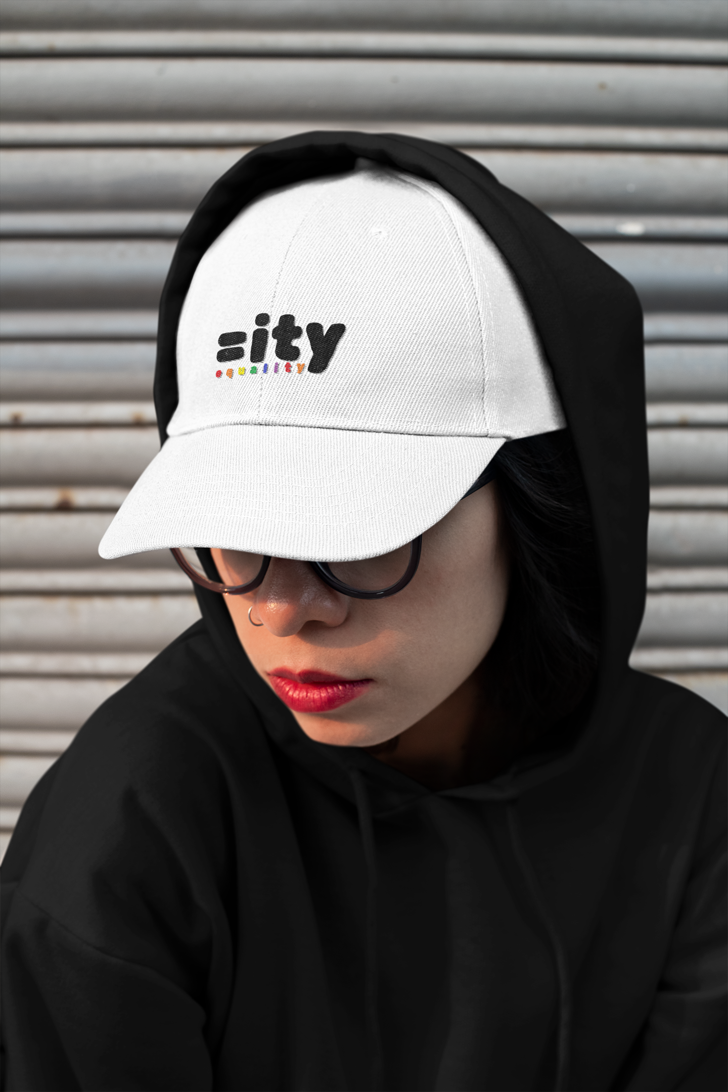 Rainbow Equality Classic Dad Cap - Black Embroidery