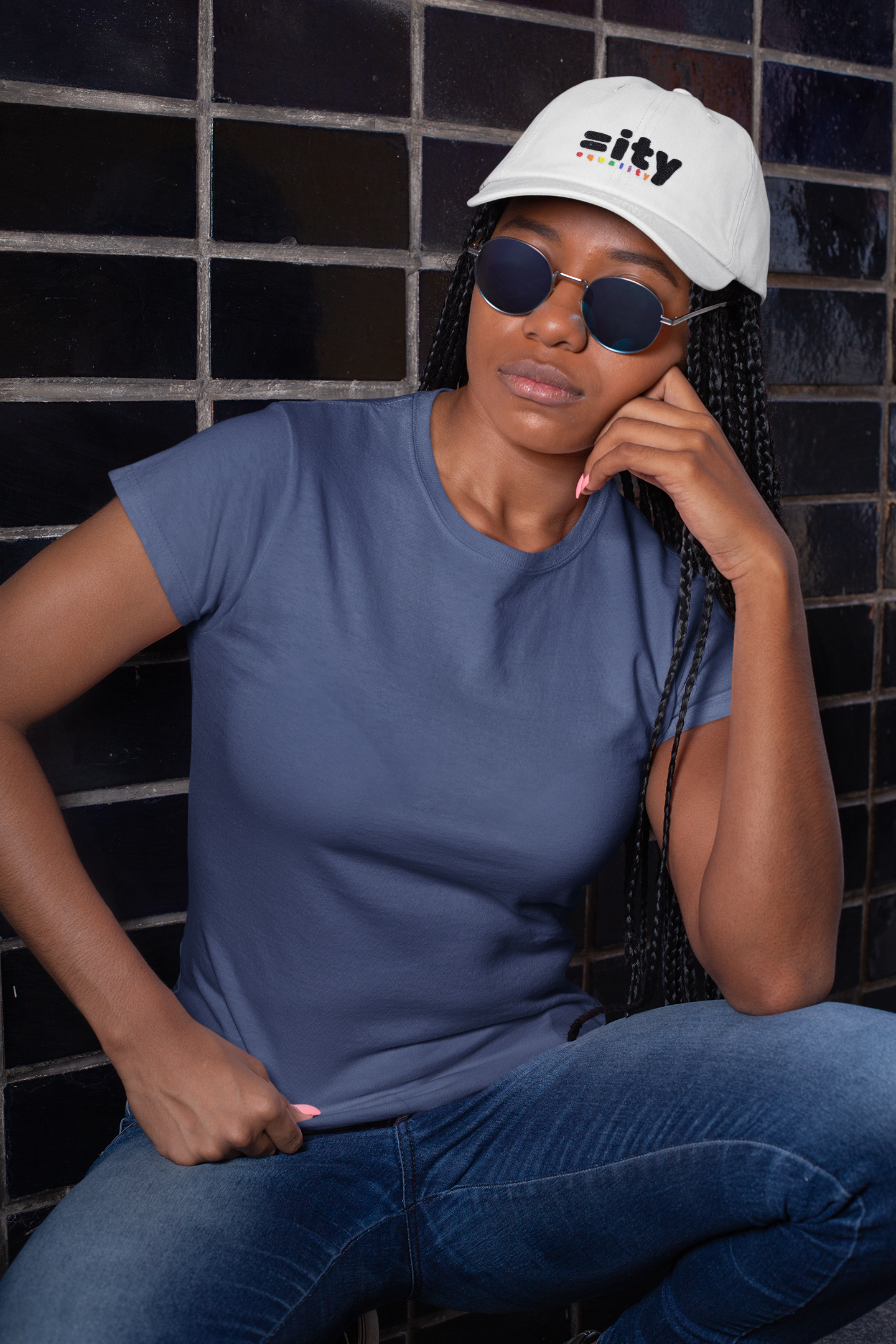 Rainbow Equality Classic Dad Cap - Black Embroidery