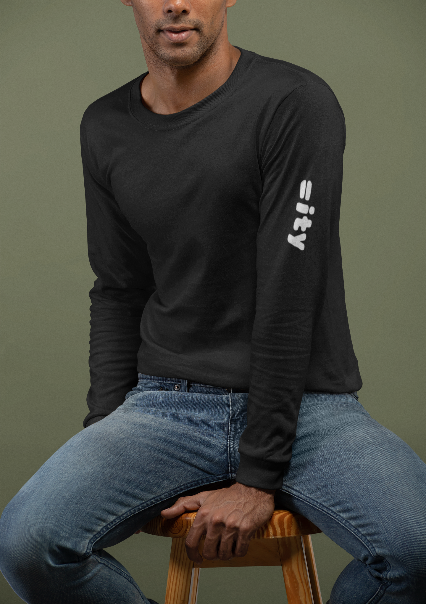 Unisex Long Sleeve Tee with =ity sleeve detail