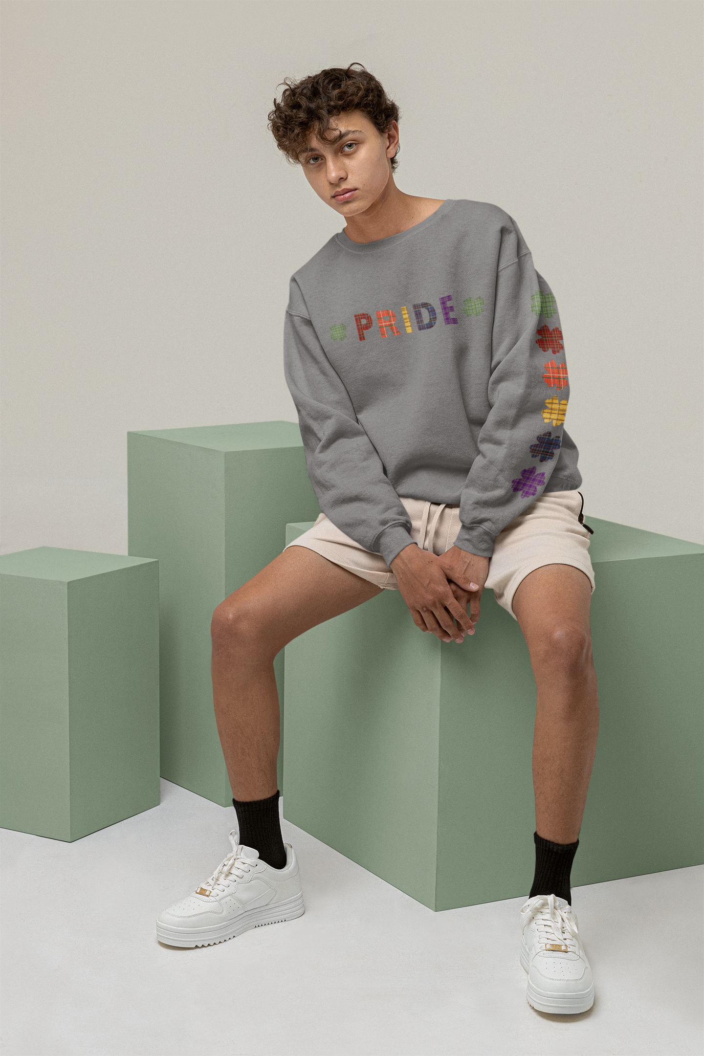 Pride Crew Neck Sweatshirt w/Sleeve Detail