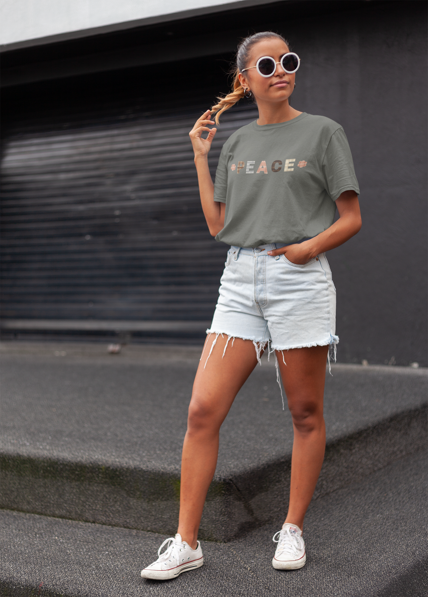 Unisex Short Sleeve Tee with message of Peace