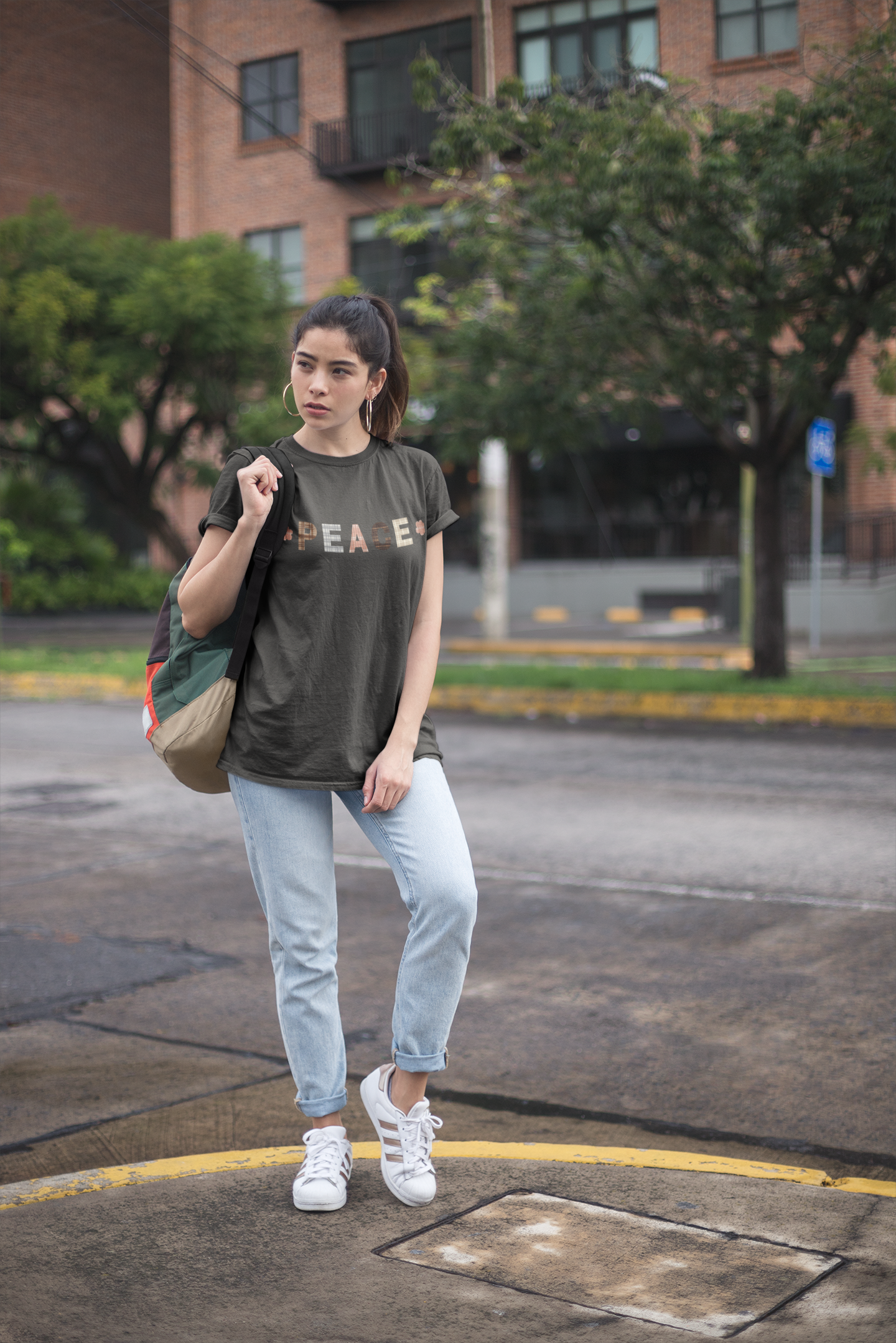 Unisex Short Sleeve Tee with message of Peace