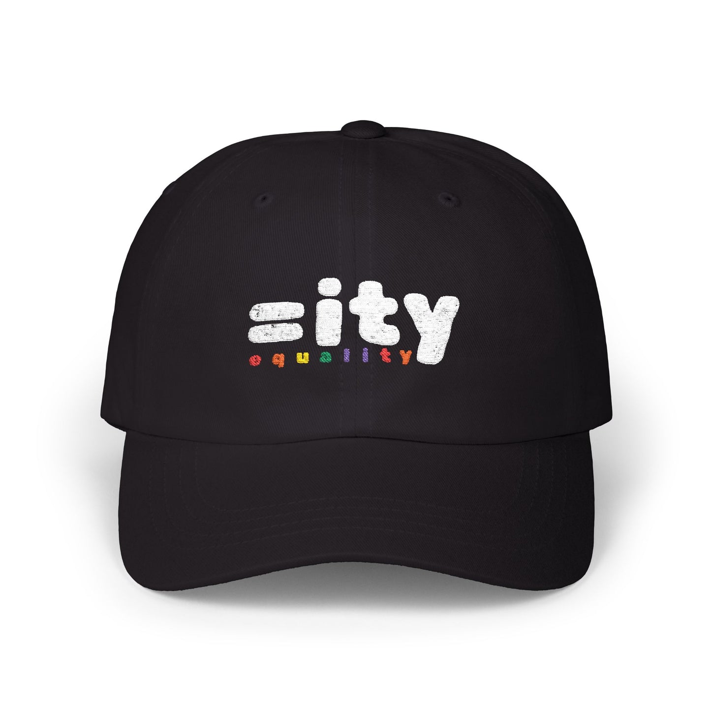 Rainbow Equality Classic Dad Cap - Wht Embroidery