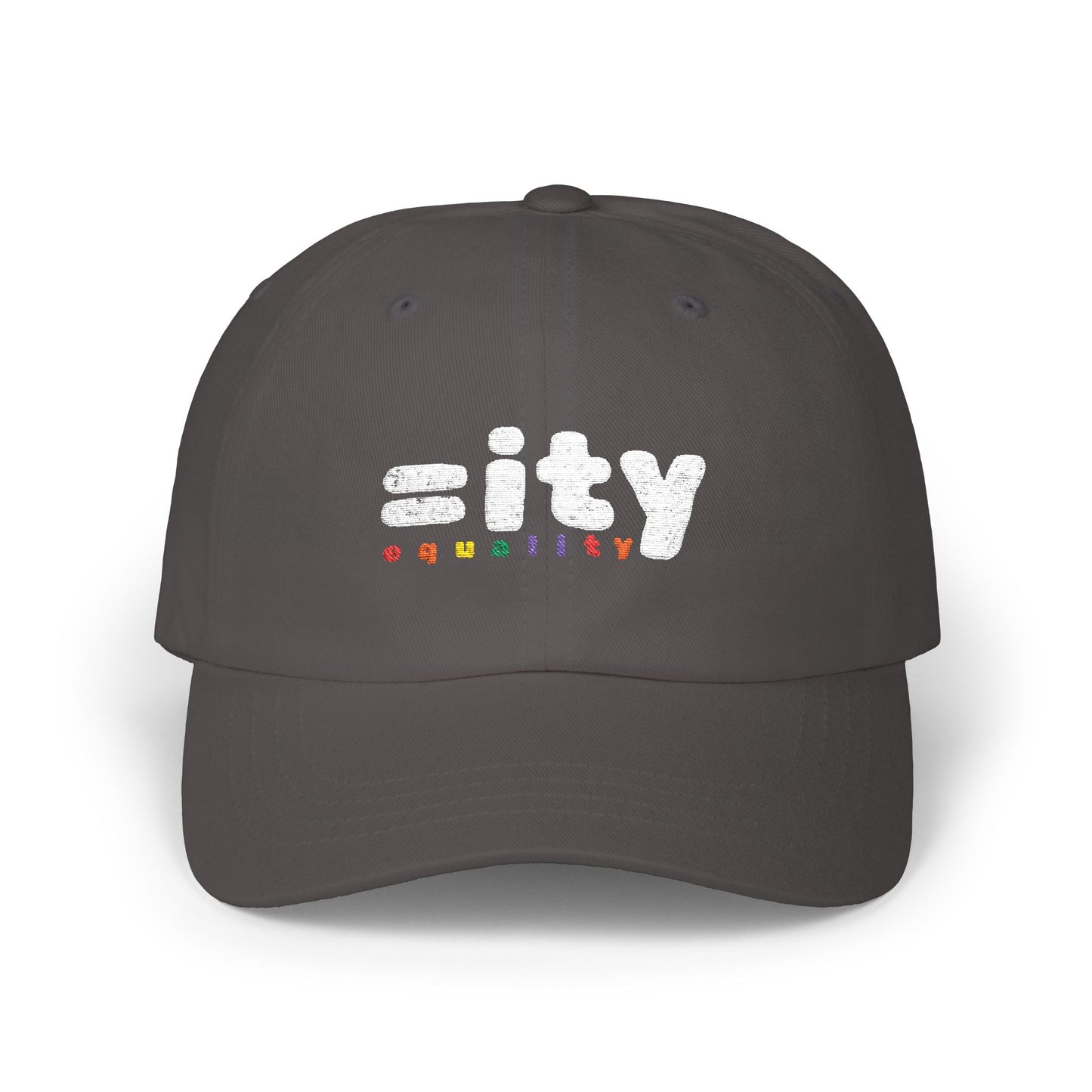 Rainbow Equality Classic Dad Cap - Wht Embroidery