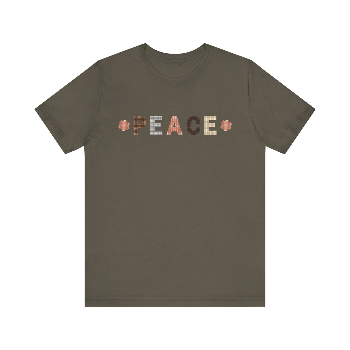 Unisex Short Sleeve Tee with message of Peace