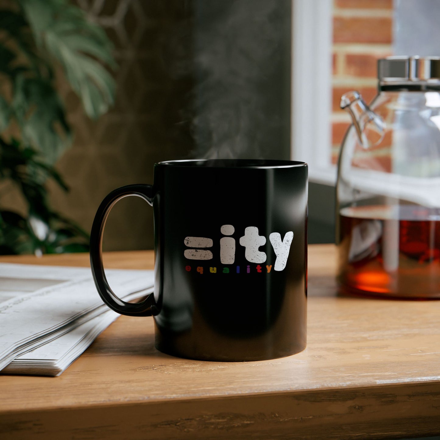 Rainbow Equality Black Mug - 11oz