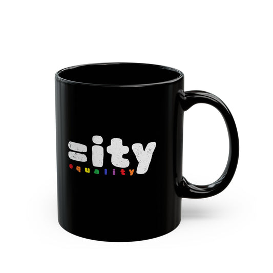 Rainbow Equality Black Mug - 11oz